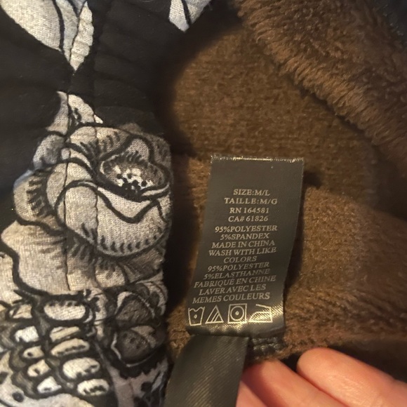 Just Cozy Skull Rose Print Leggings Size M/L - Picture 5 of 8